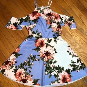 Floral print off the shoulder dress
